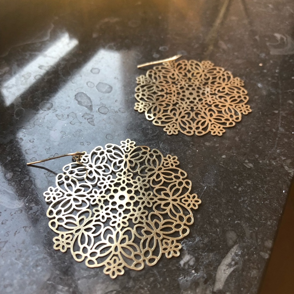 Gold lace earrings